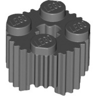 Lego kostka (kostička) válcová 2x2 vroubkovaná kulatá, tmavě modro šedá (6268169)